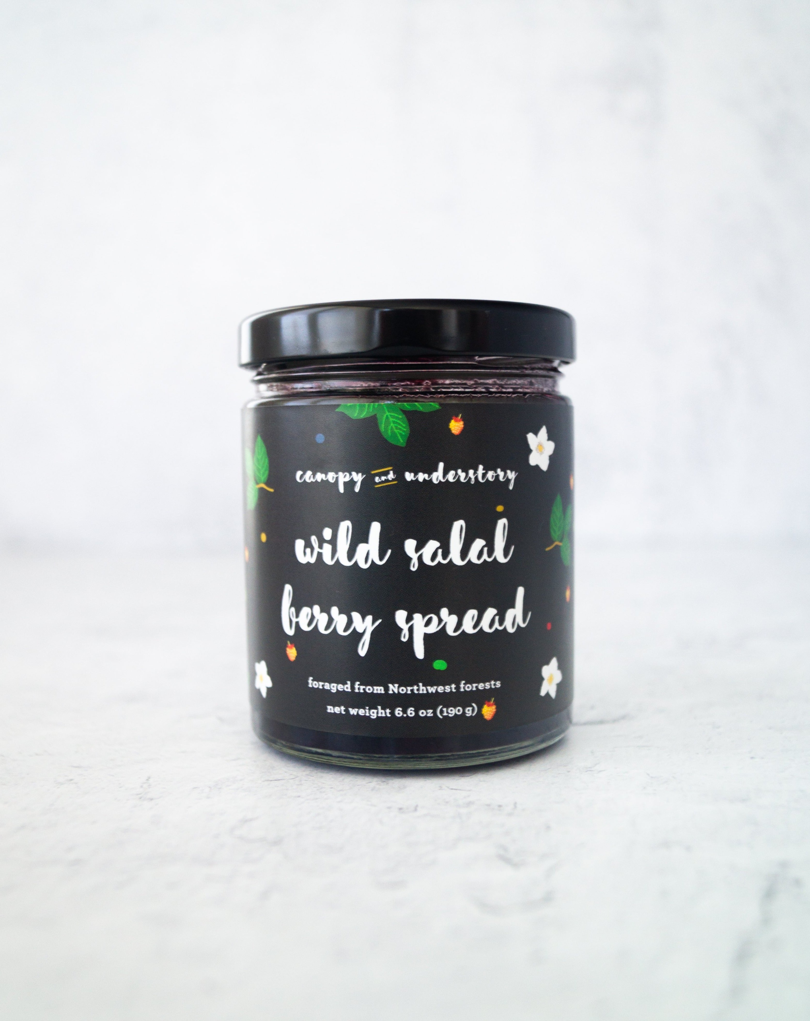 Canopy and Understory Wild Salal Berry Spread jar