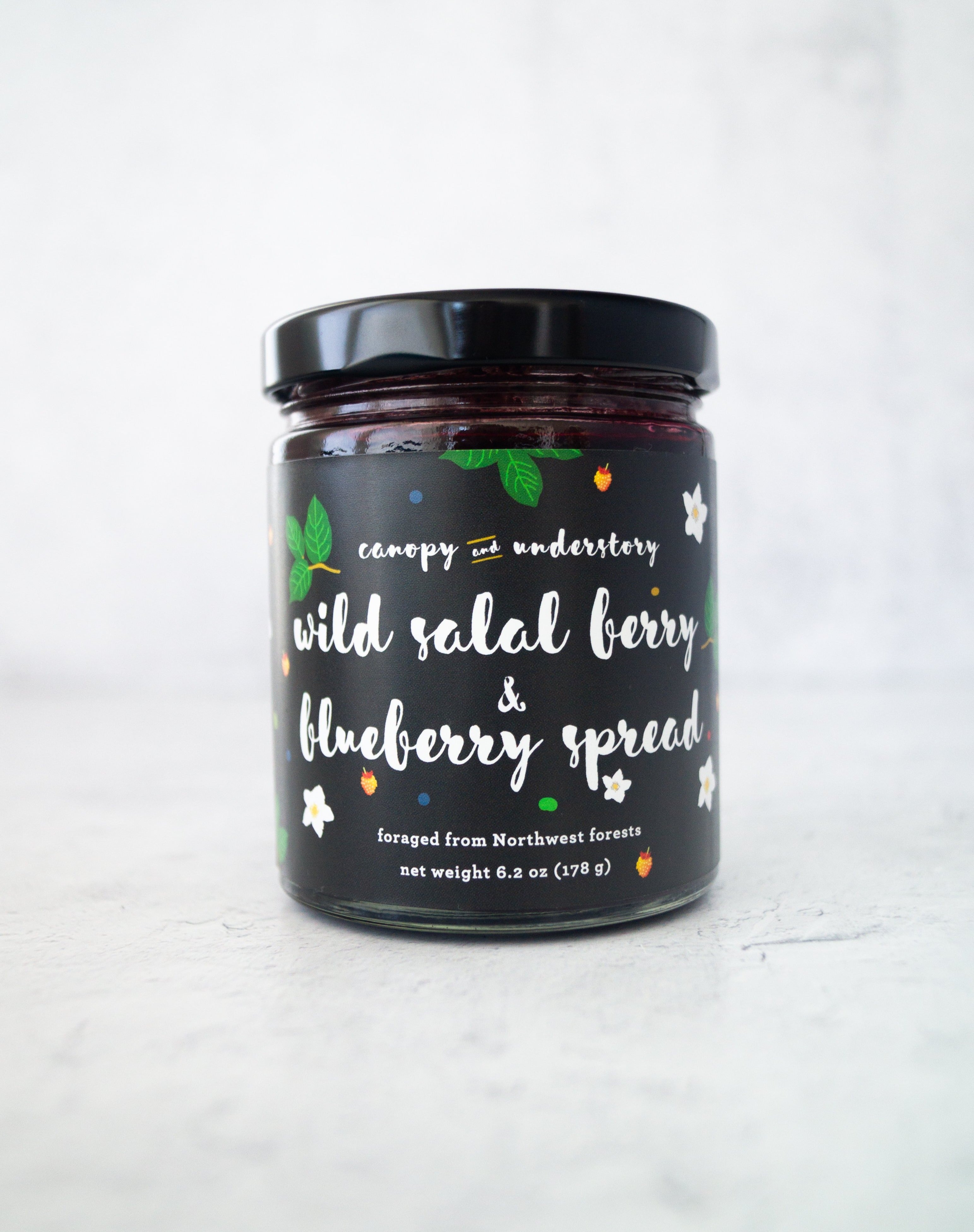 Canopy and Understory Wild Salal Berry & Blueberry Spread jar
